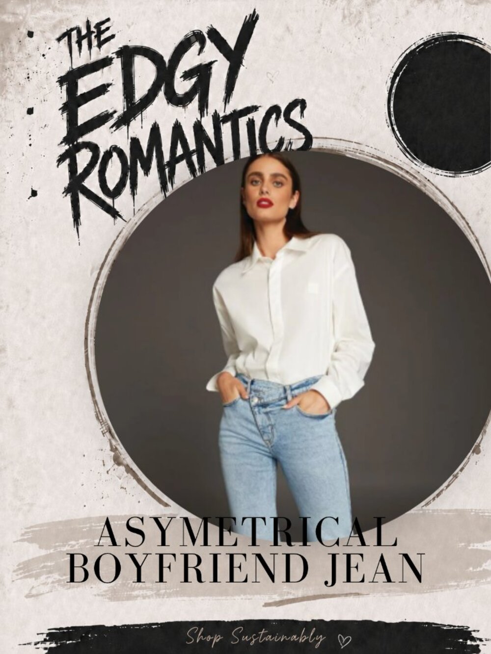 Asymmetrical Boyfriend Jeans